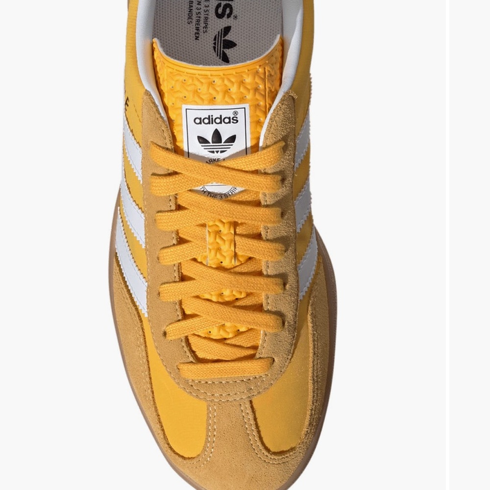 Adidas Yellow and White Sneakers with Classic Stripes